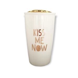 Kiss Me Now Love Ceramic Mug Cup w Lid - New